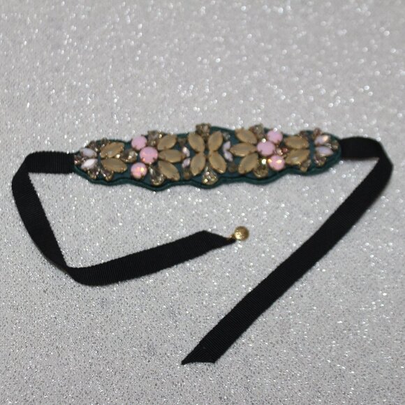 J. Crew Colorful Fabric-backed Rhinestone Chocker - Picture 3 of 8